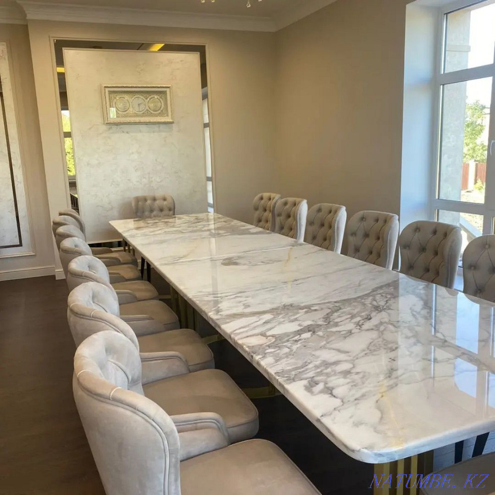 Столы мраморные ,консоли , барные стойки ,кухни из мрамора Алматы - изображение 1