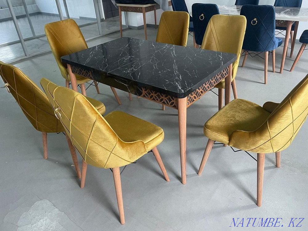 Комплект стол 6 Стульями Турция ?стел Стул Мягкие Стулья Орынды? Алматы - изображение 1