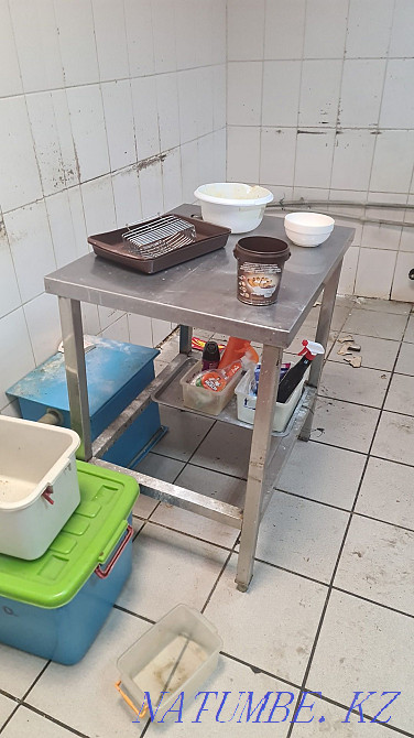 Стол нержавейка 100*60 . Есть выбор столов бу и новые Астана - изображение 1