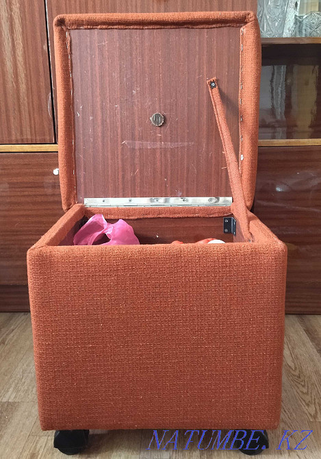 banquette with a box on wheels, a stool, folding wooden chairs Karagandy - photo 3