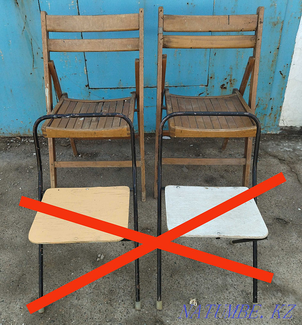 banquette with a box on wheels, a stool, folding wooden chairs Karagandy - photo 2