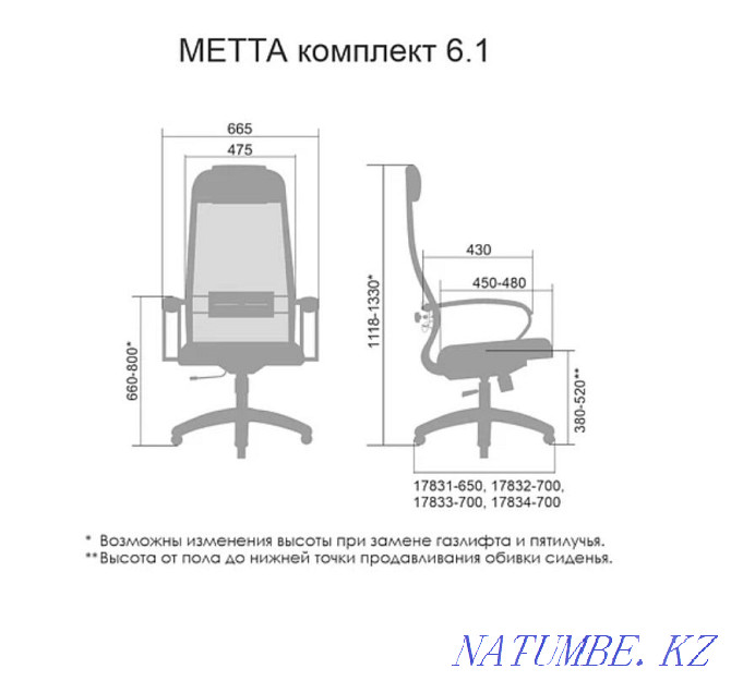 Кресло Метта комплект 6.1 Бежевый Алматы - изображение 2