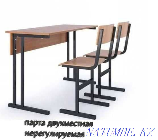 Школьная мебель парта школьная одна местная или 2х регулируемая оптом Семей - изображение 2