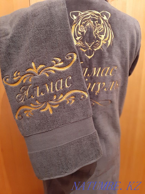 Халаты с именной вышивкой Турецкий за 2 часа Алматы - изображение 1