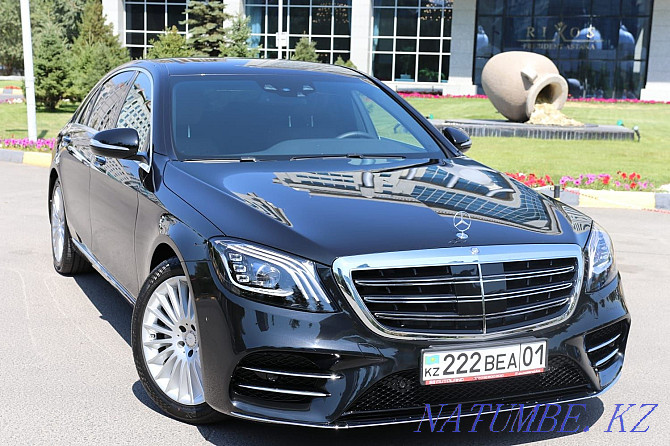 Rent a Mercedes S560 with a driver in the city of Nur-Sultan. Restyling 2019 Astana - photo 1