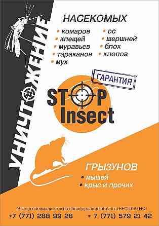 Дезинсекция Дезинфекция Дератизация клопы тараканы мыши блохи комары Karagandy