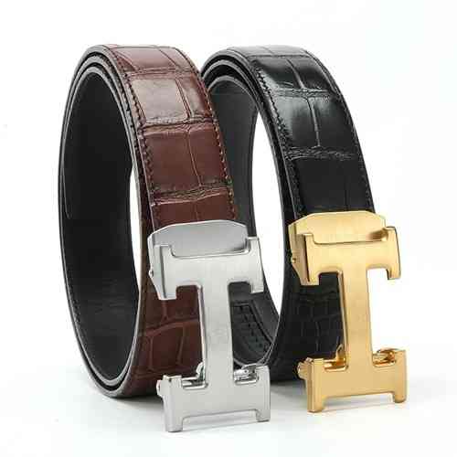 Belt Male and Female Crocodile Pattern h Letter Kokshetau