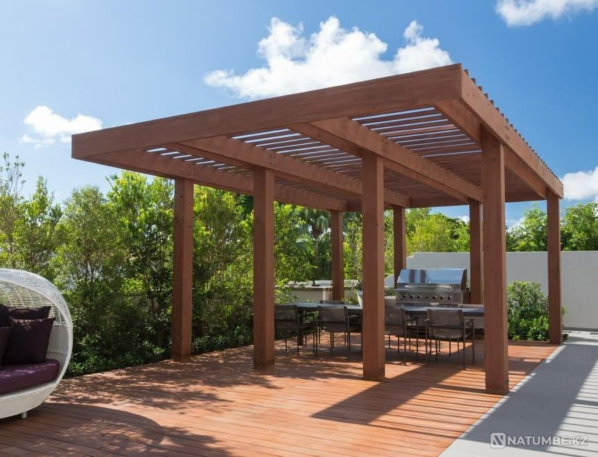 Деревянные перголы, современные беседки Алматы - изображение 3