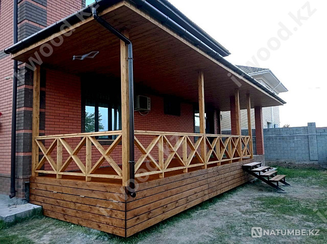 Terrace to the house made of natural wood, m Almaty - photo 2