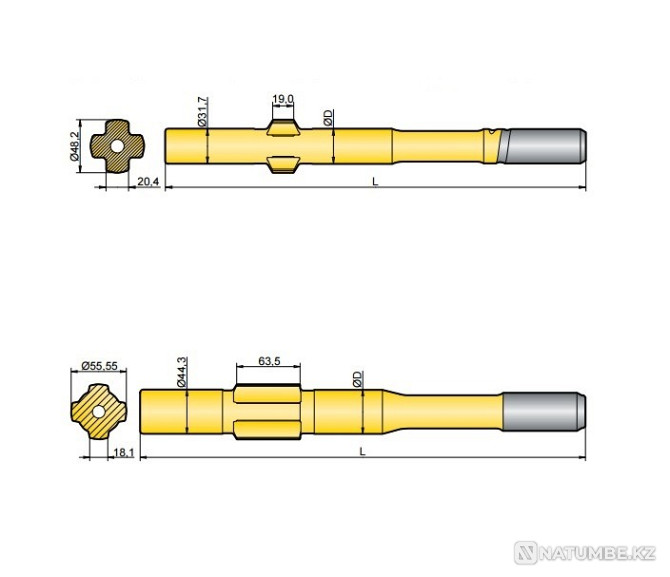 Хвостовик аналог Sandvik/tamrock l 400 Астана - изображение 1