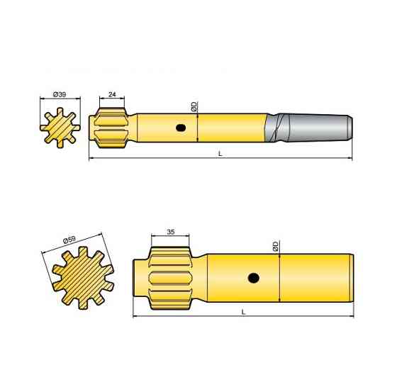 Хвостовик аналог Sandvik/tamrock Hlx 1  Астана