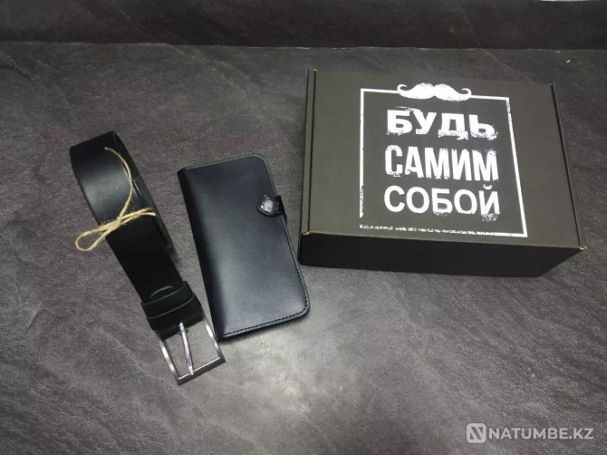 K personalized leather wallet belt Almaty - photo 4