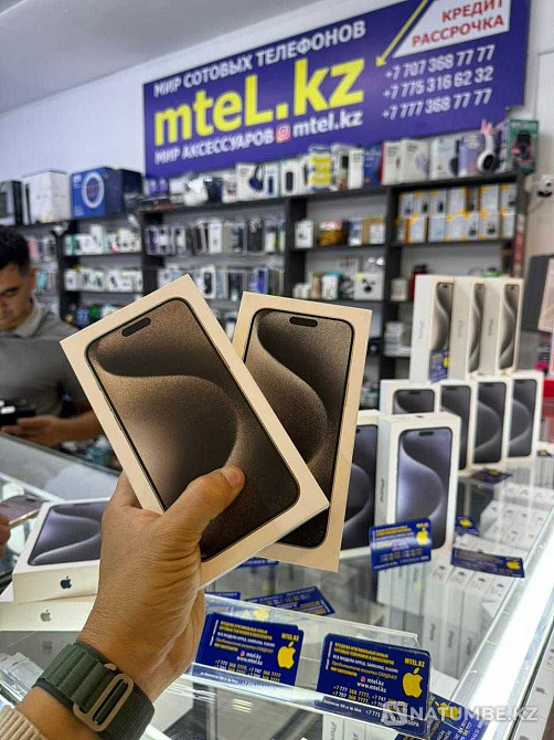 Айфон 15 про макс 128гб золотистый iPhone 15 pro 128 gold айфон 13 128 Алматы - изображение 4