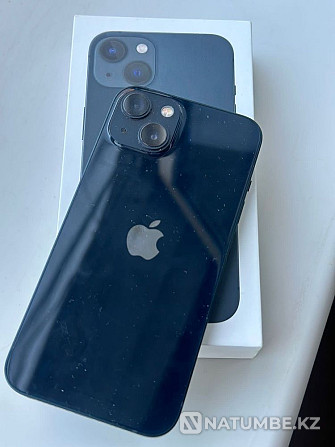 Iphone 13 128GB BLACK in good condition 83% battery missing! Almaty - photo 1