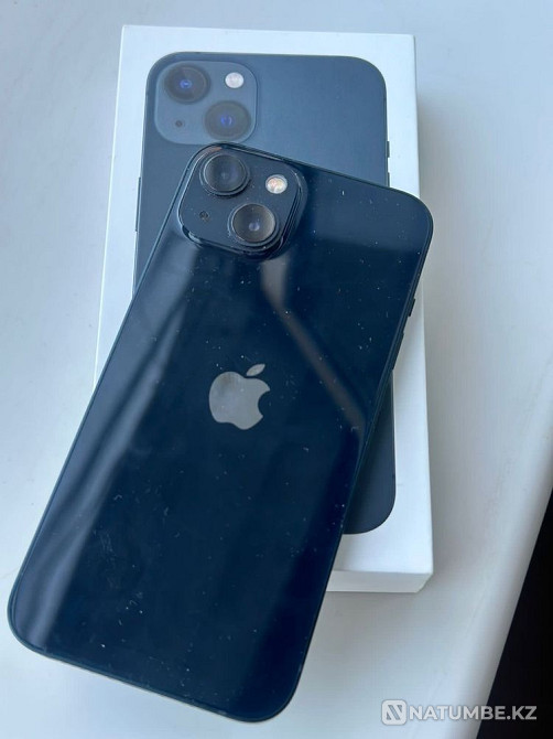 Iphone 13 128GB BLACK в хорошем состоянии 83% аккум-ра нету сарапин! Алматы - изображение 1