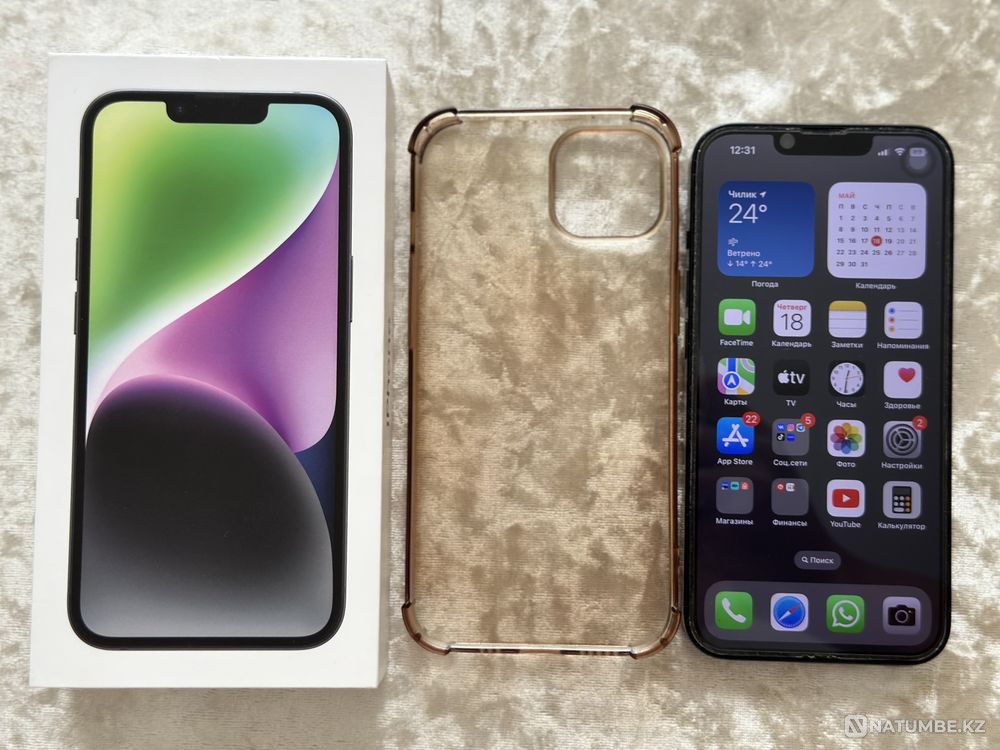iPhone 14 black 128GB Алматы - изображение 1