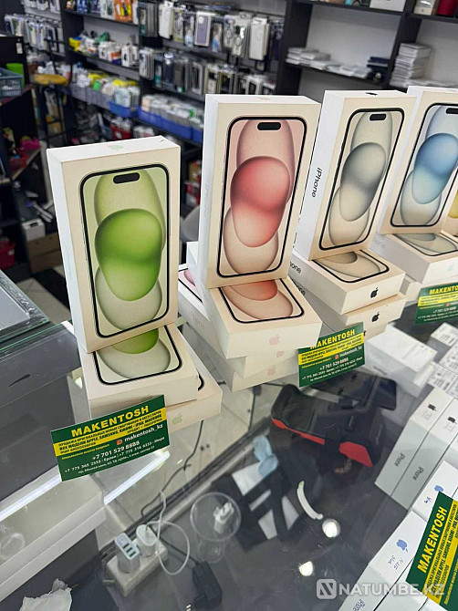 Apple iPhone 15 256g silver айфон 15 256г белый акция айфон 13 Алматы - изображение 2