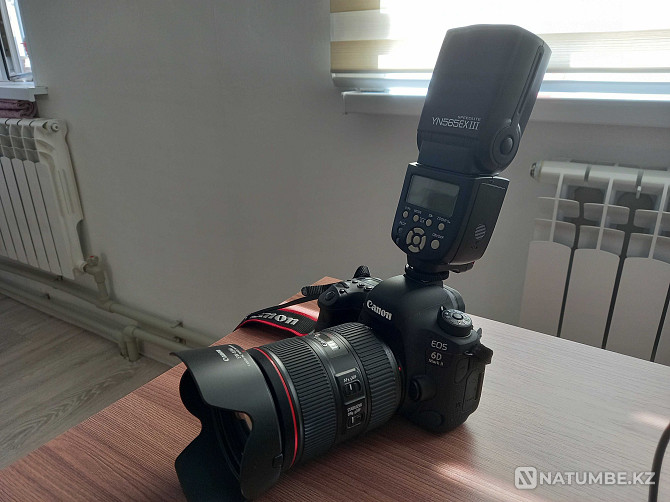 Профессиональный фотоаппарат Canon 6D Mark II + фотовспышка Алматы - изображение 1