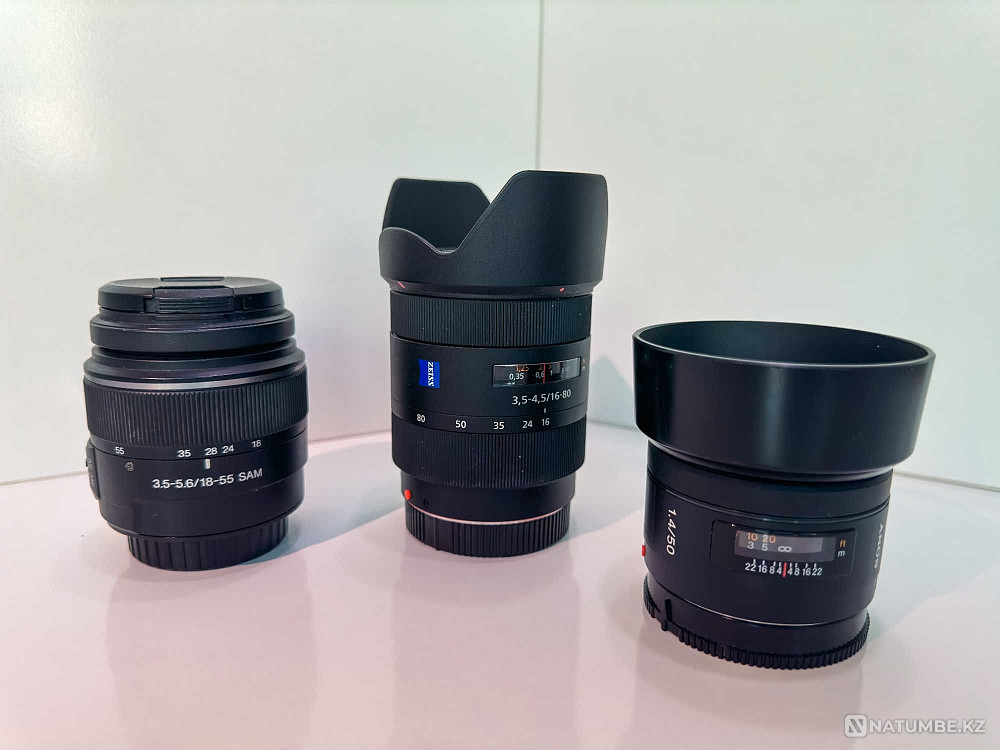 Urgently Sony A77 (SLT-77) + 7 lenses (Sony; Tamron; Zeiss; Minolta) Almaty - photo 3