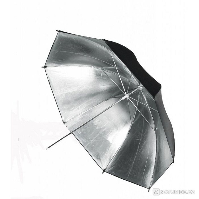Зонт студийный серебряный 84 см Алматы - изображение 1