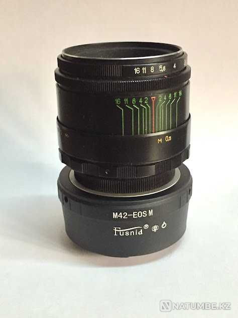 Объектив Гелиос с переходником M42 EOS на Canon бесзеркалку. Алматы - изображение 1