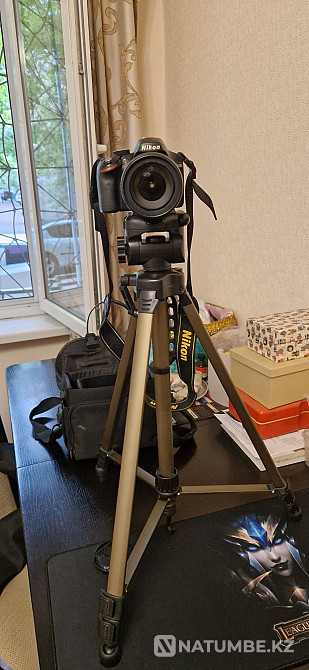 Nikon D3200; kit 18-105 mm lens; сумка; штатив; флешка; комплект. Алматы - изображение 1