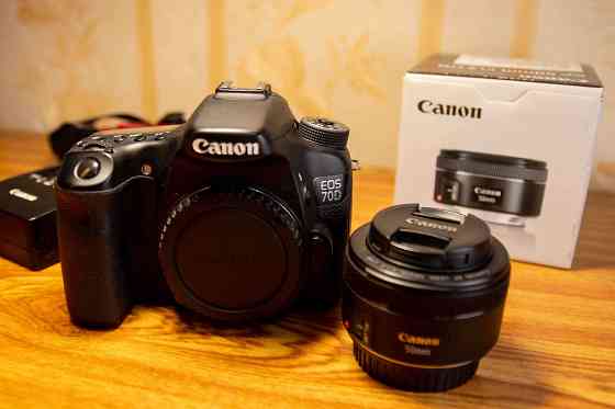 Canon 70D + Canon 50mm 1.8 STM В отличном состоянии  Алматы