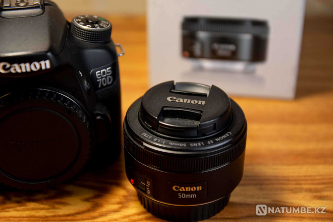 Canon 70D + Canon 50mm 1.8 STM Өте жақсы күй  Алматы - изображение 2