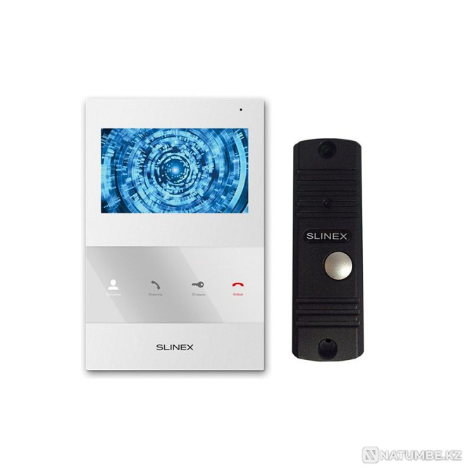 slinex kit sq-04m цвет белый + ml-16hr цвет черный комплект домофона  - изображение 1