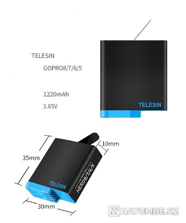 GoPro 5-6-7-8-9-10 үшін TELESIN батареялары / экшн камераларына арналған батареялар  - изображение 8