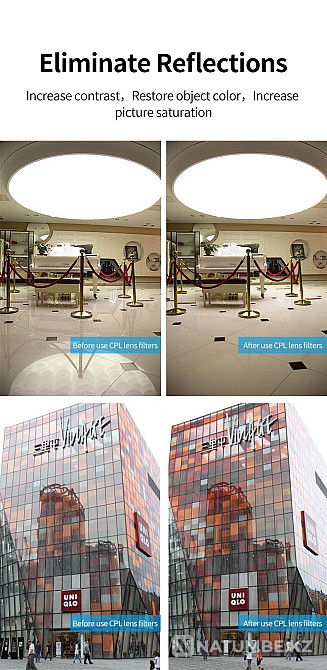 Set of CPL/ND8/ND16/ND32 filters for GoPro1 0/9 Telesin action cameras  - photo 1