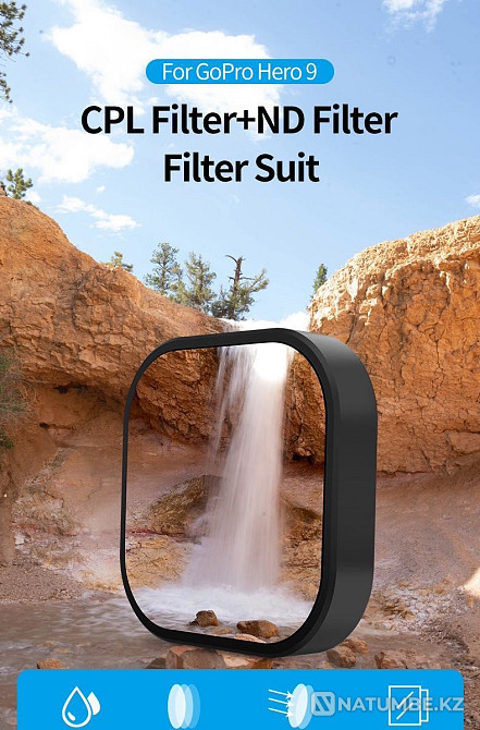 Set of CPL/ND8/ND16/ND32 filters for GoPro1 0/9 Telesin action cameras  - photo 7