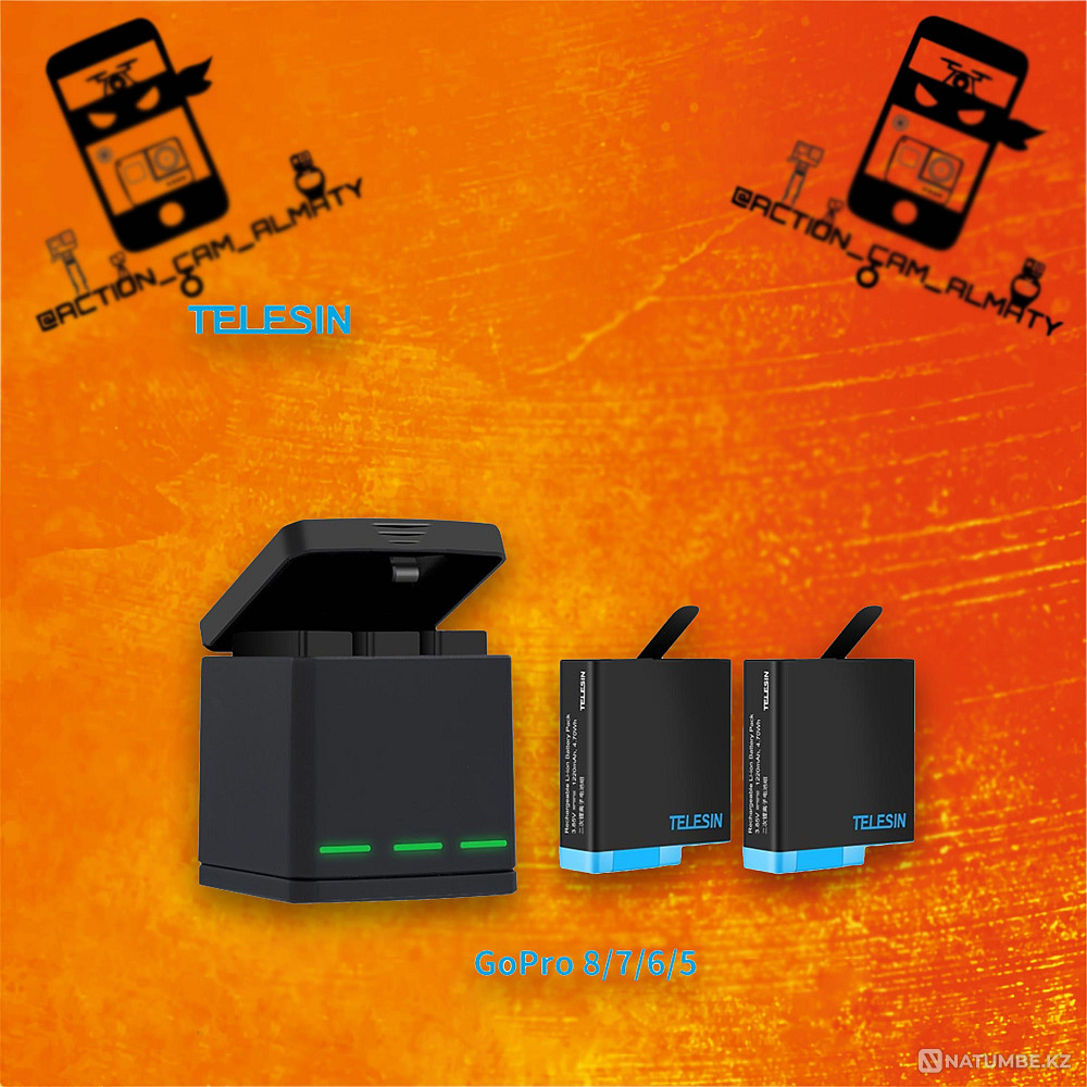 Charging box for 3 batteries + 2 GoPro 9 batteries; 10; 11 TELESIN  - photo 5