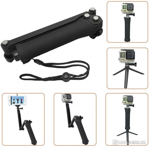 Monopod tripod for GoPro 3-Way Mount action cameras - Grip / Arm / Tripod  - photo 3