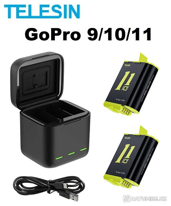 Battery (Accumulator) + charger for Gopro 5 /6 /7 /8 /9 /10/11 TELESIN  - photo 3