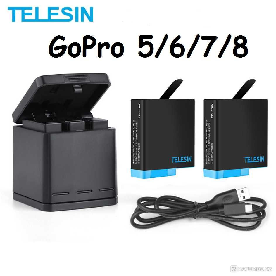 Battery (Accumulator) + charger for Gopro 5 /6 /7 /8 /9 /10/11 TELESIN  - photo 1