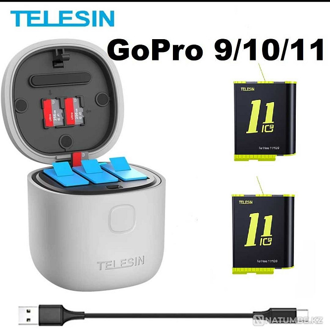 Battery (Accumulator) + charger for Gopro 5 /6 /7 /8 /9 /10/11 TELESIN  - photo 6