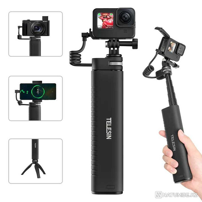 Monopod 90 cm + Power bank for phone and action cameras (GoPro Telesin)  - photo 1
