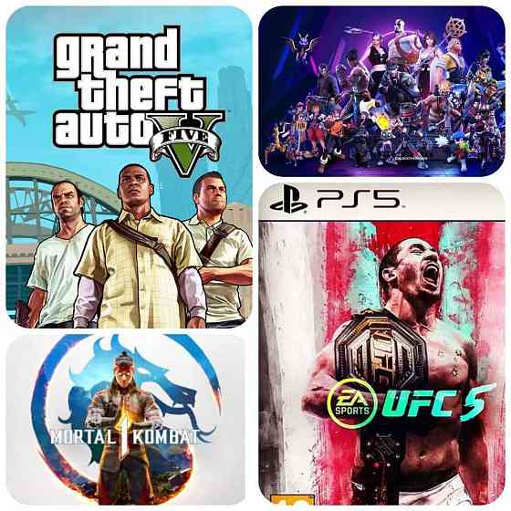 PS4-тегі ойындар; PS5 FIFA 22;MK 11;UFC 4;GTA V ps4 ps5 