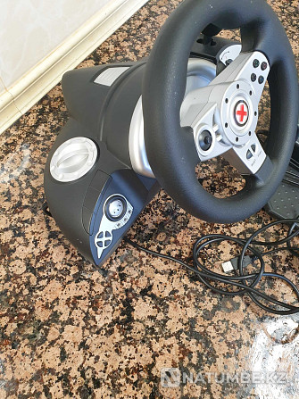 Game steering wheel for computer and Sony PlayStation  - photo 3