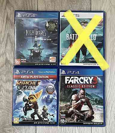 Игры для PS4 Farcry 3; little nightmares 2;NFS; Assasins Creed 