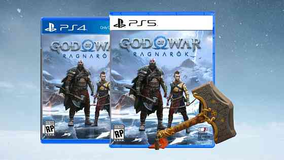 Новый! Диск God of War Ragnarok PS5/PS4 Playstation 5/4 / Каспи Red/QR 