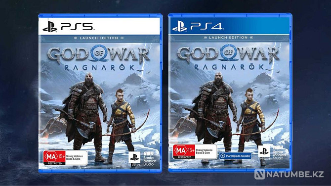 Новый! Диск God of War Ragnarok PS5/PS4 Playstation 5/4 / Каспи Red/QR  - изображение 2