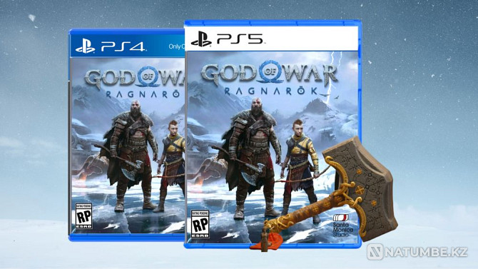 Новый! Диск God of War Ragnarok PS5/PS4 Playstation 5/4 / Каспи Red/QR  - изображение 1
