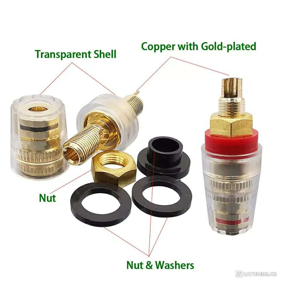 Brass connector for audio system speakers plug connector clamp Almaty - photo 3