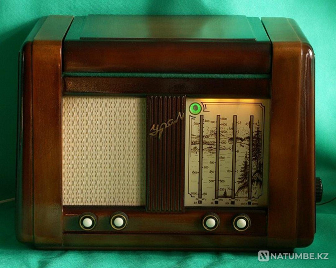 Tube radio receiver Ural-53 with acoustic housing and plates Almaty - photo 5