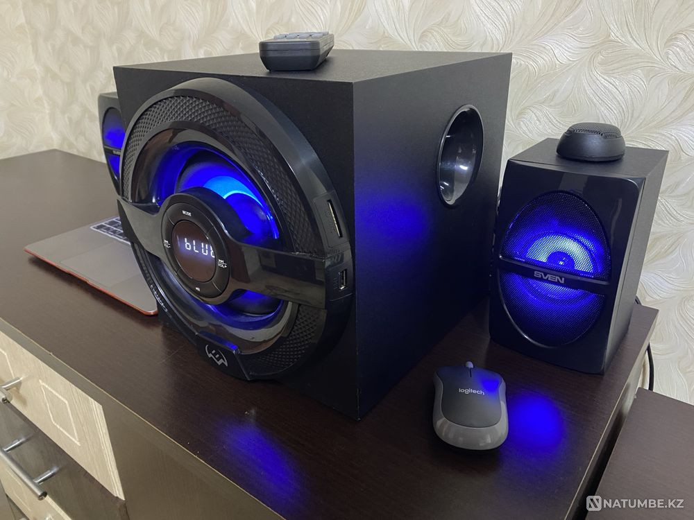 Топовый сабвуфер мощный Sven большой 60watt есть bluetooth и USB Алматы - изображение 3