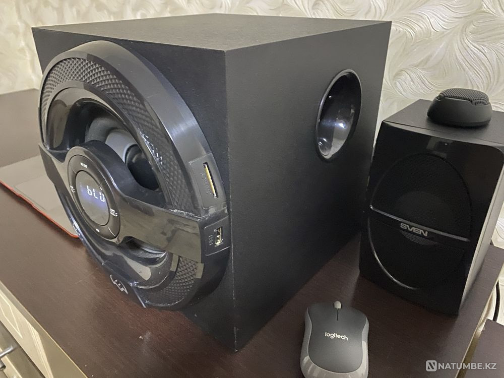 Топовый сабвуфер мощный Sven большой 60watt есть bluetooth и USB Алматы - изображение 8