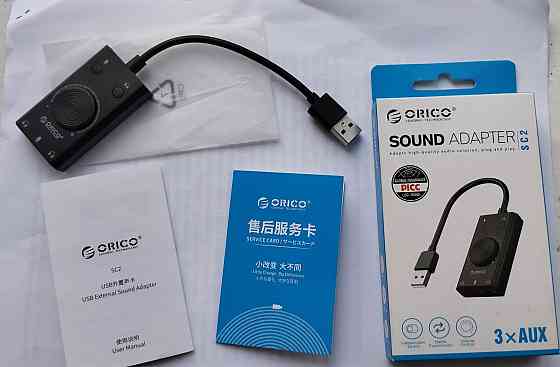 Внешняя звуковая карта ; USB ORICO SC2 - BK - EP Алматы