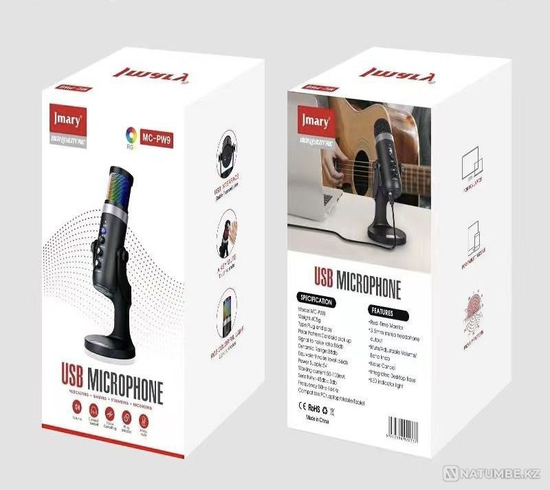 Миркрофон для пк Микрофон с подсветкой Алматы - изображение 4